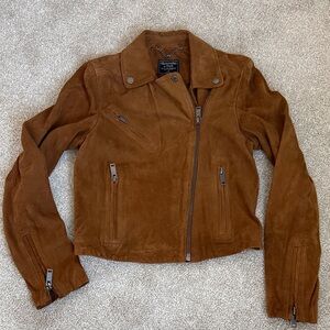 Abercrombie & Fitch Genuine Suede Moto Jacket